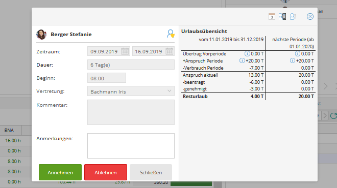 Urlaubsantrag im TimeTac Urlaubsplaner Urlaubsantrag im TimeTac Urlaubsplaner