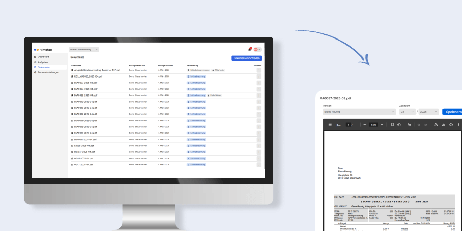 Übergabe aller Daten für die Lohnabrechnung in Payroll Connect