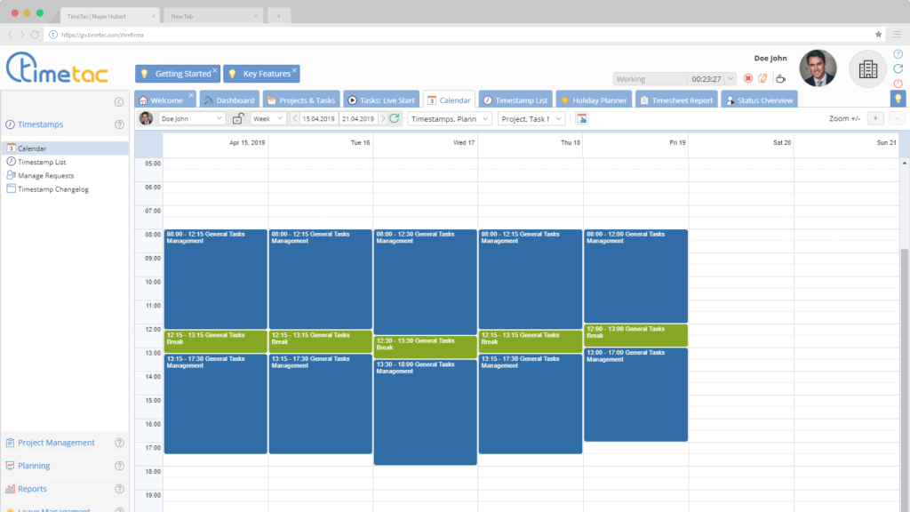 TimeTac Calendar