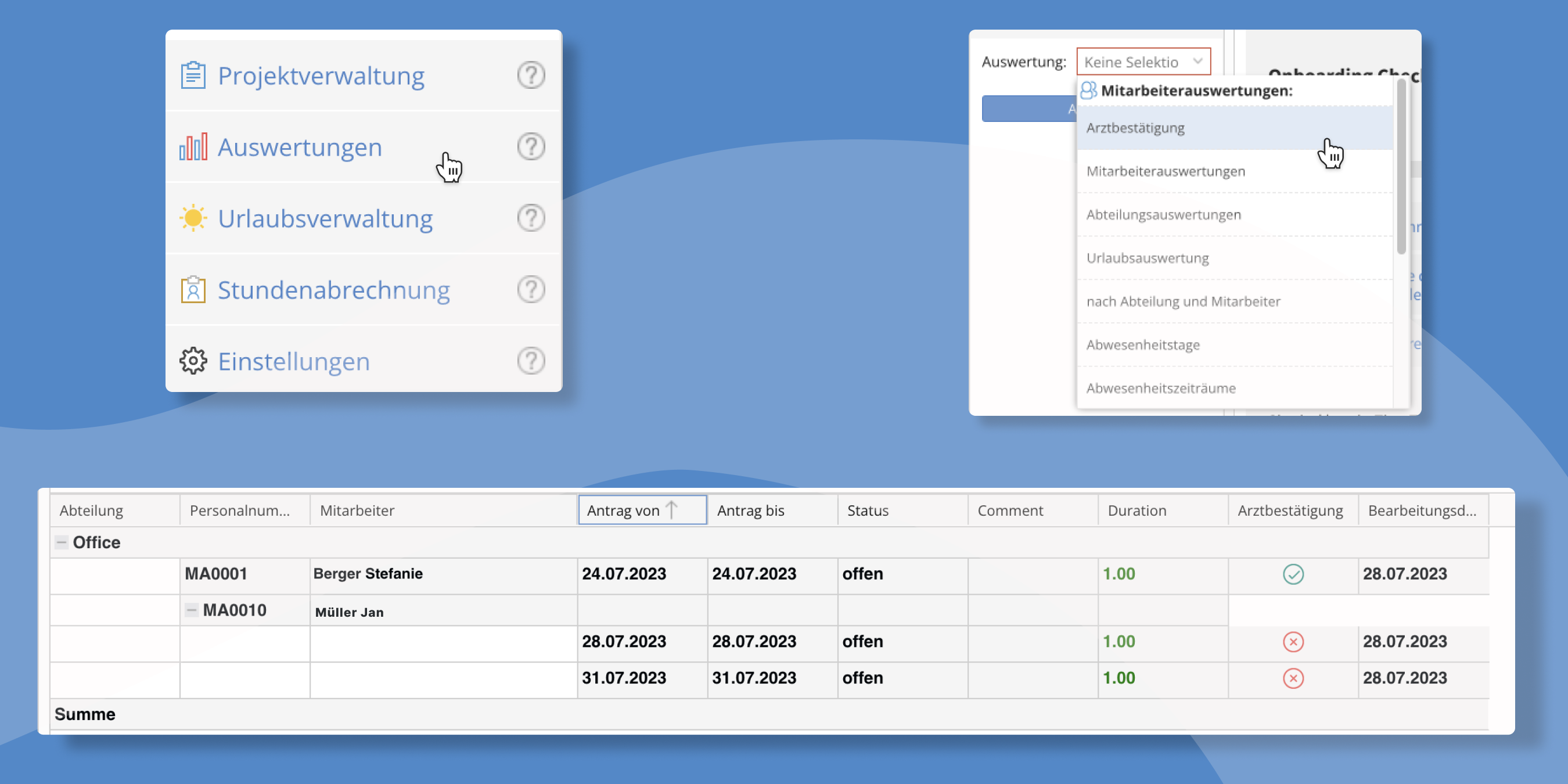TimeTac Report Arbeitsunfähigkeitsbescheinigungen TimeTac Report Arbeitsunfähigkeitsbescheinigungen