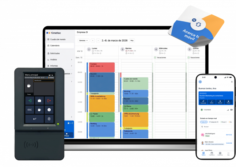 TimeTac · multi-dispositivo para empresas multi-sede
