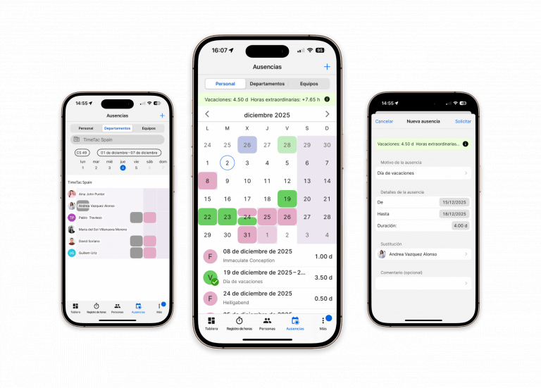 Gestiona las vacaciones desde cualquier
lugar, gracias a la App Móvil vacaciones app