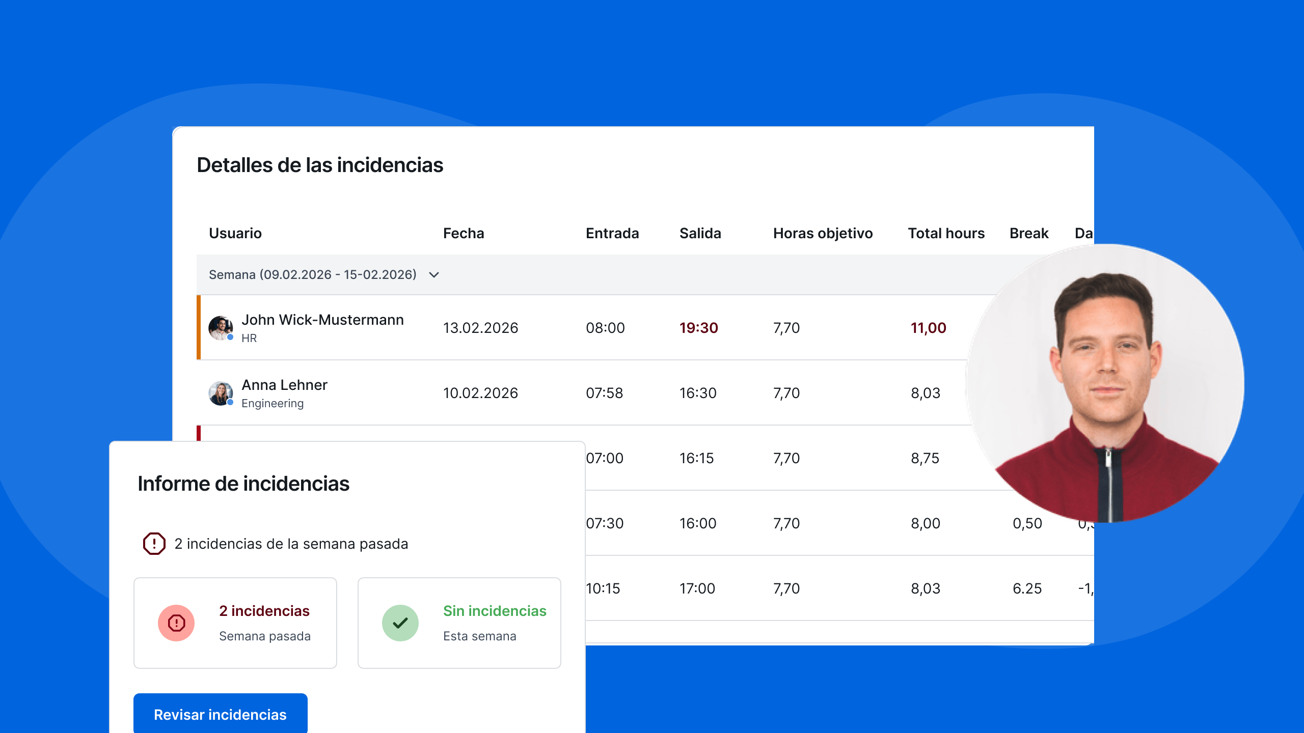 Demo de registro de jornada con TimeTac