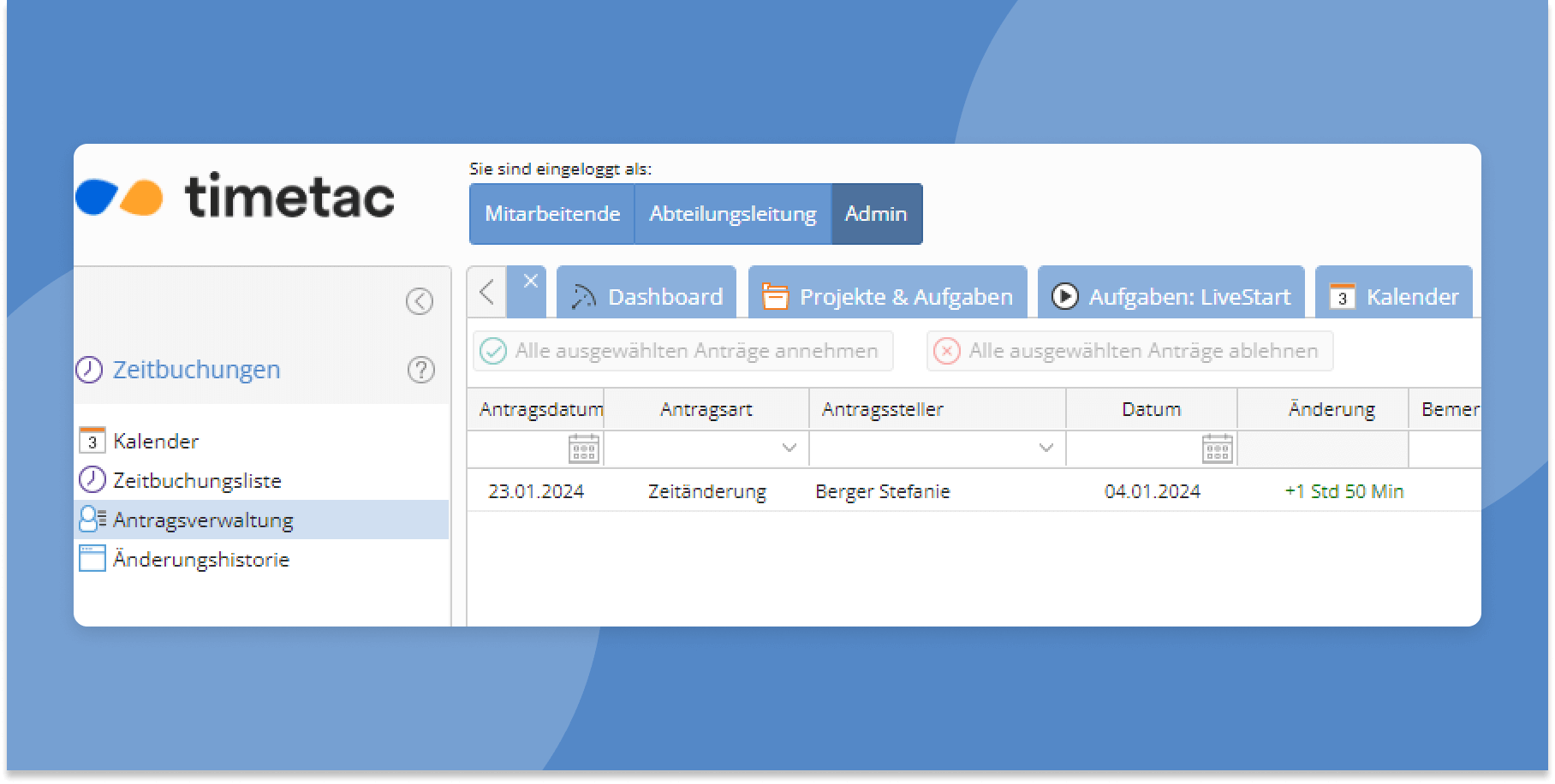 Zeitbuchungen in TimeTac ändern Zeitbuchungen in TimeTac ändern